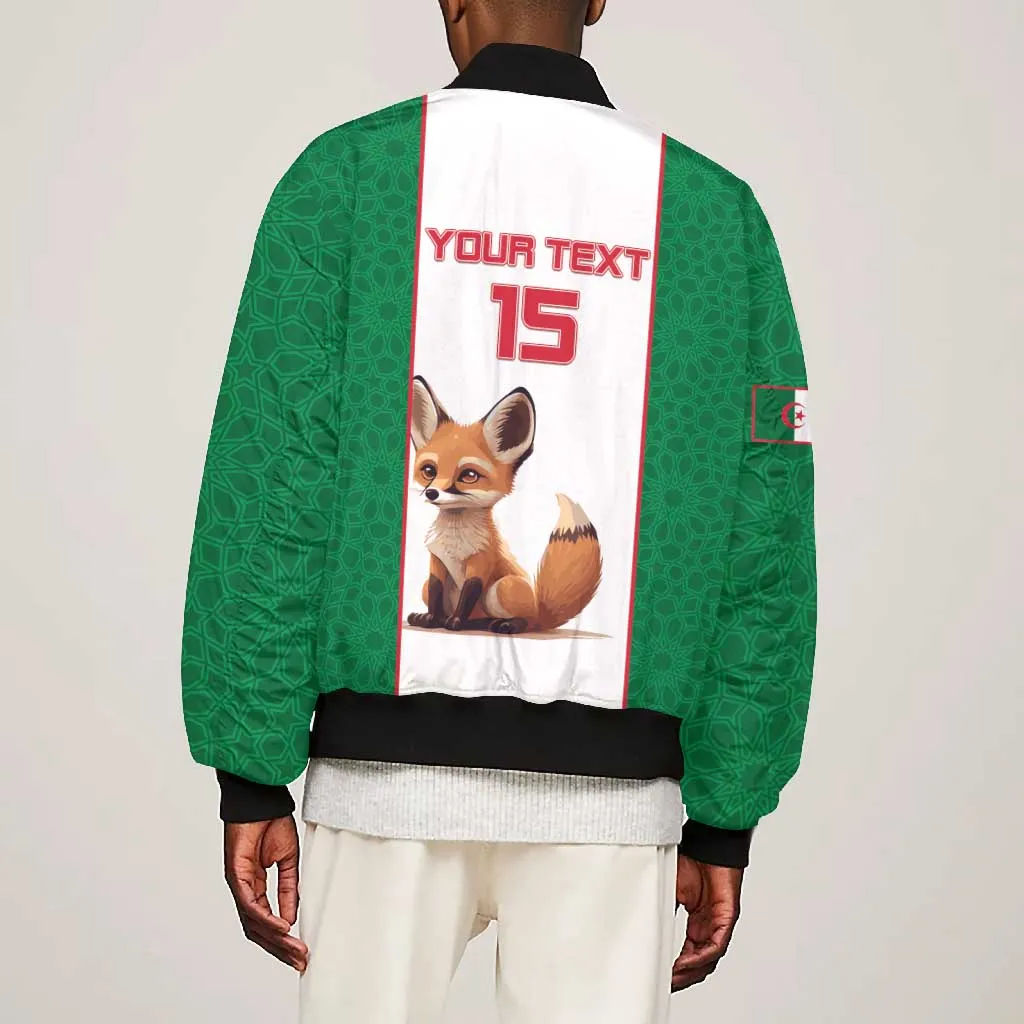 Custom Algeria Football Bomber Jacket Fennec Foxes With Islamic Pattern LT15