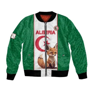 Custom Algeria Football Bomber Jacket Fennec Foxes With Islamic Pattern LT15
