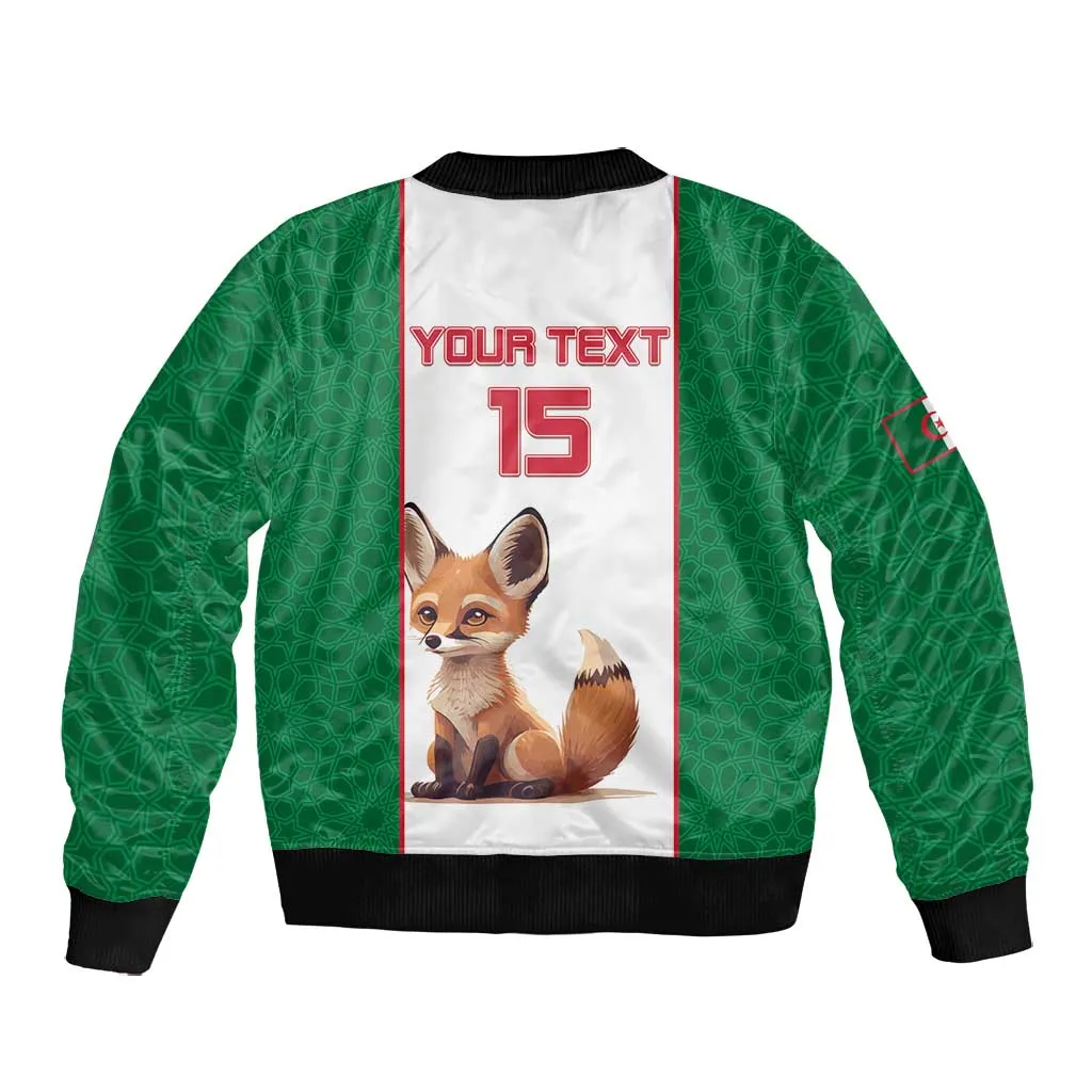 Custom Algeria Football Bomber Jacket Fennec Foxes With Islamic Pattern LT15