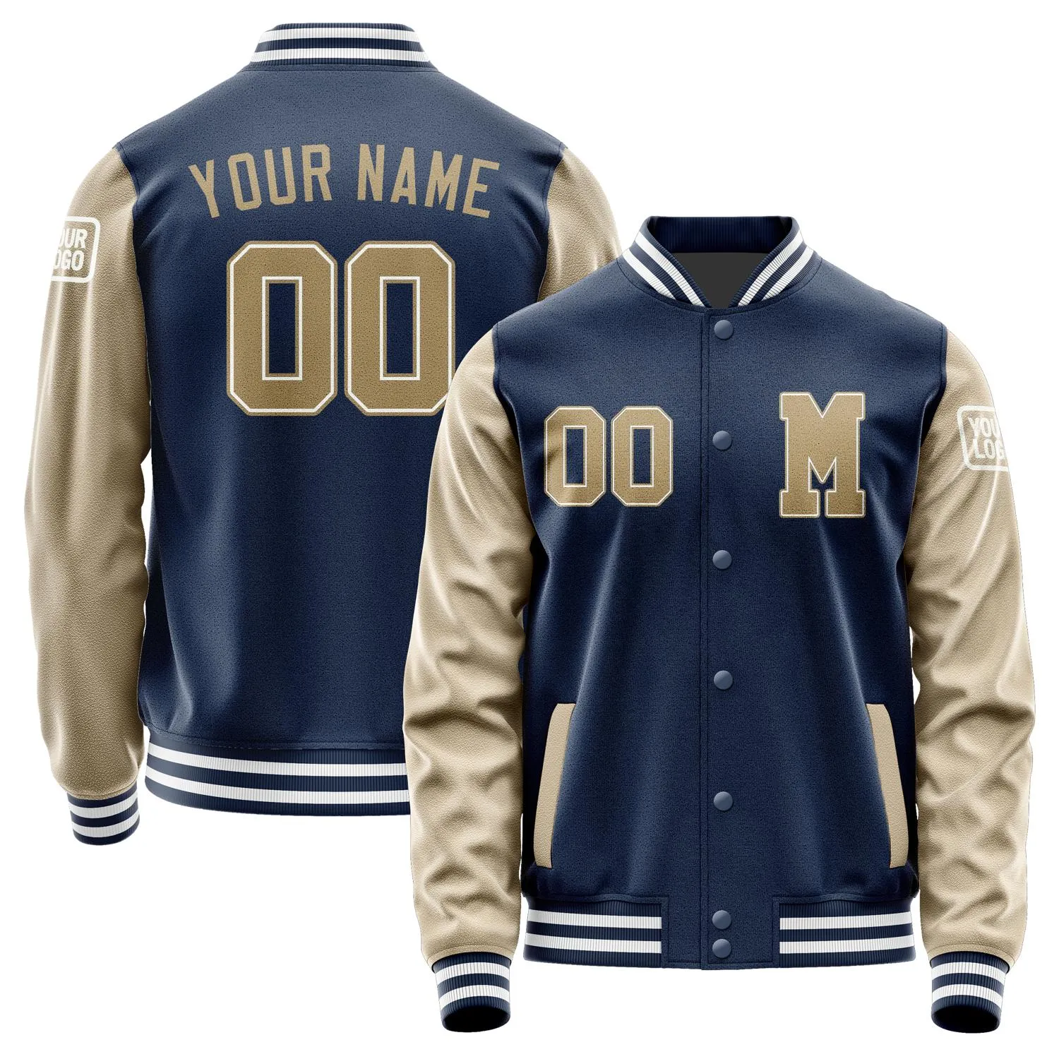Custom Blue Light Khaki Jacket