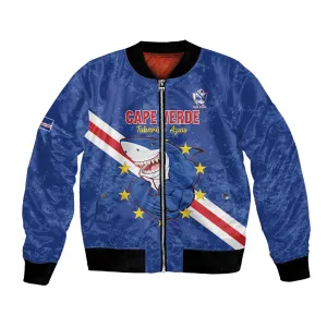 Custom Cabo Verde Football Bomber Jacket Go Tubaroes Azuis LT15