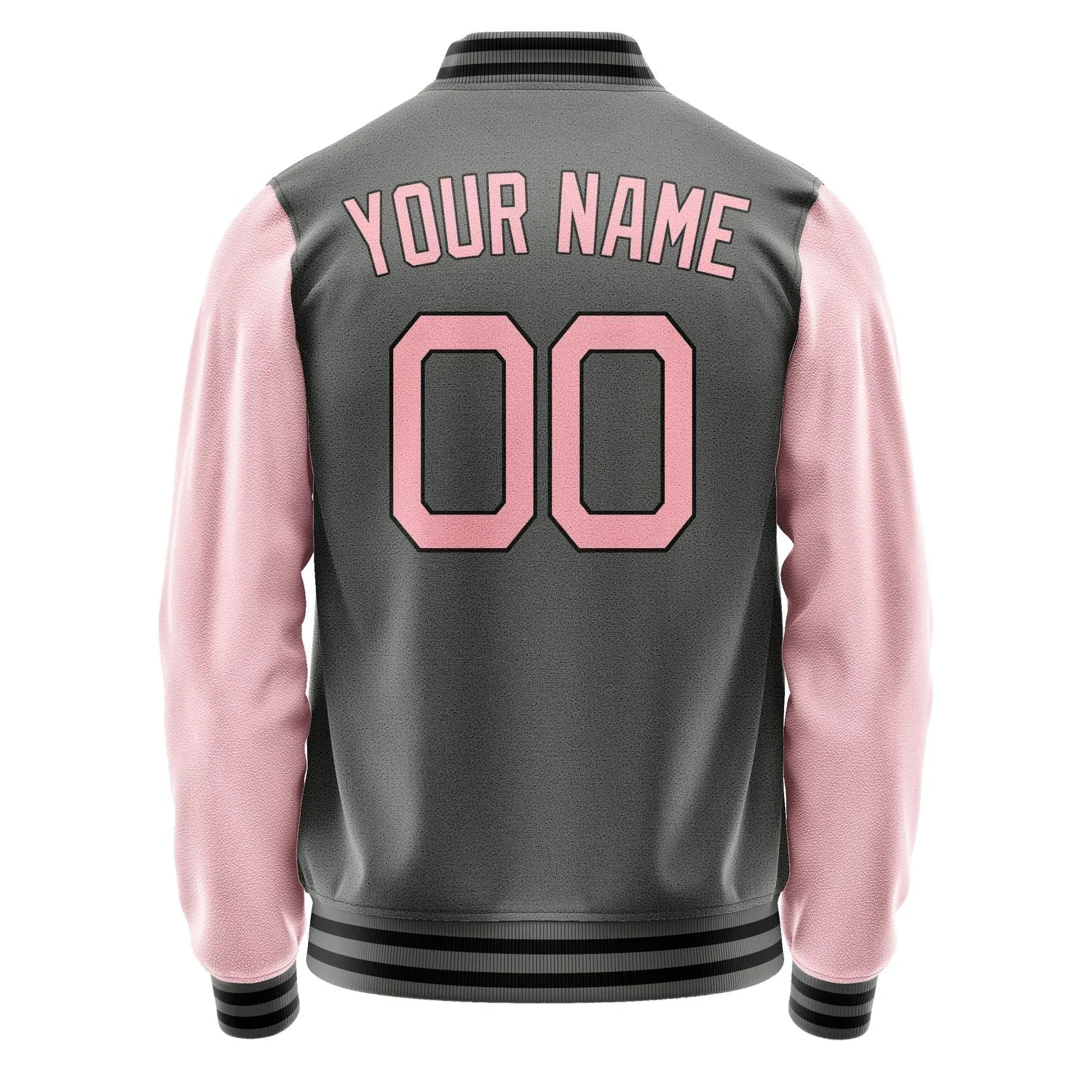 Custom Dark Grey Light Pink Jacket