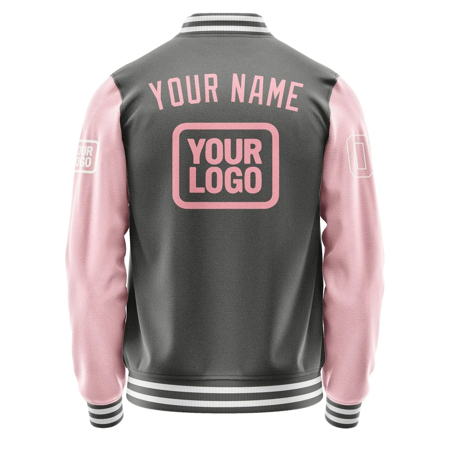 Custom Dark Grey Light Pink Jacket
