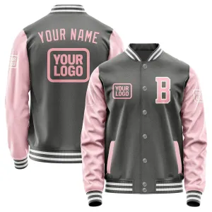 Custom Dark Grey Light Pink Jacket