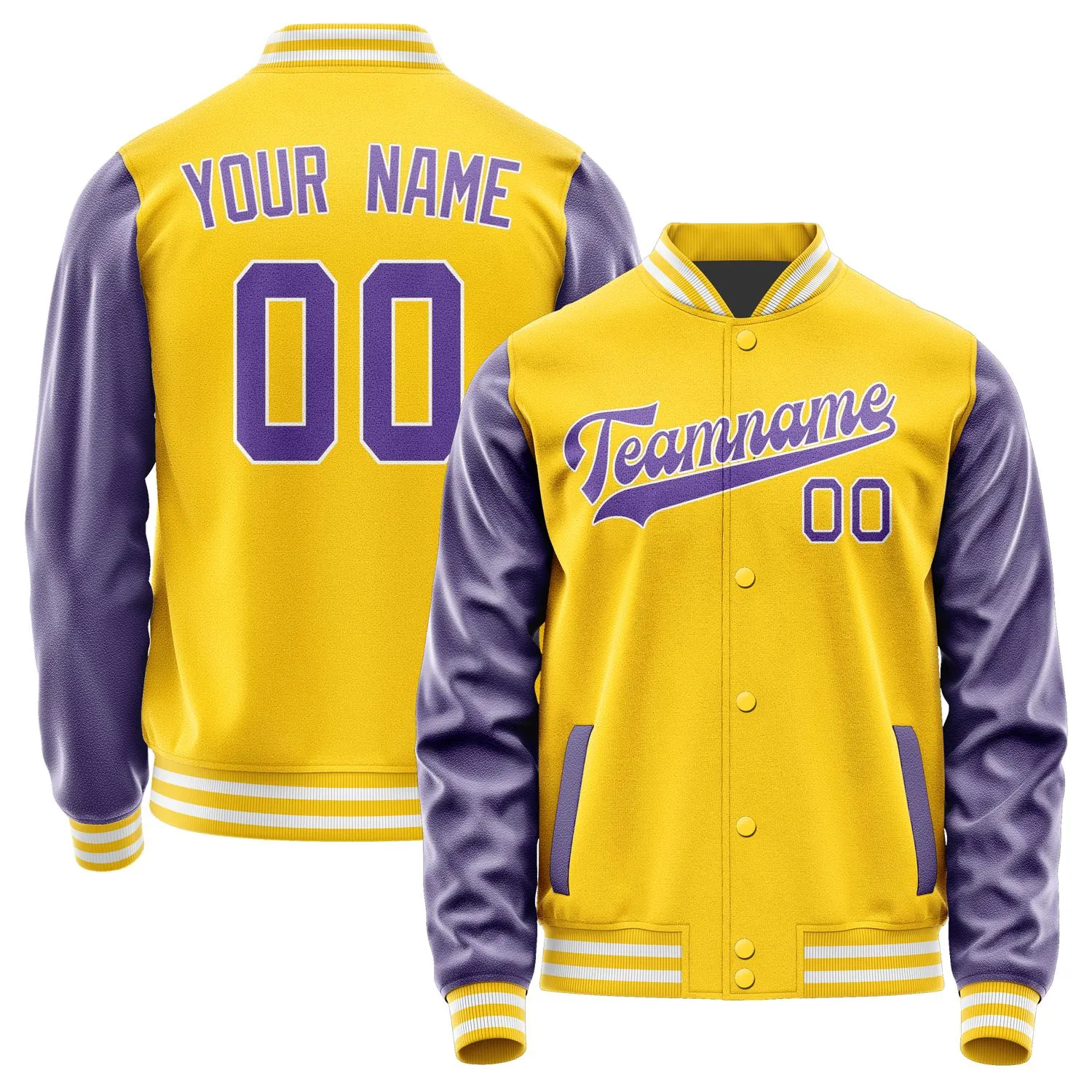 Custom Gold Light Purple Jacket