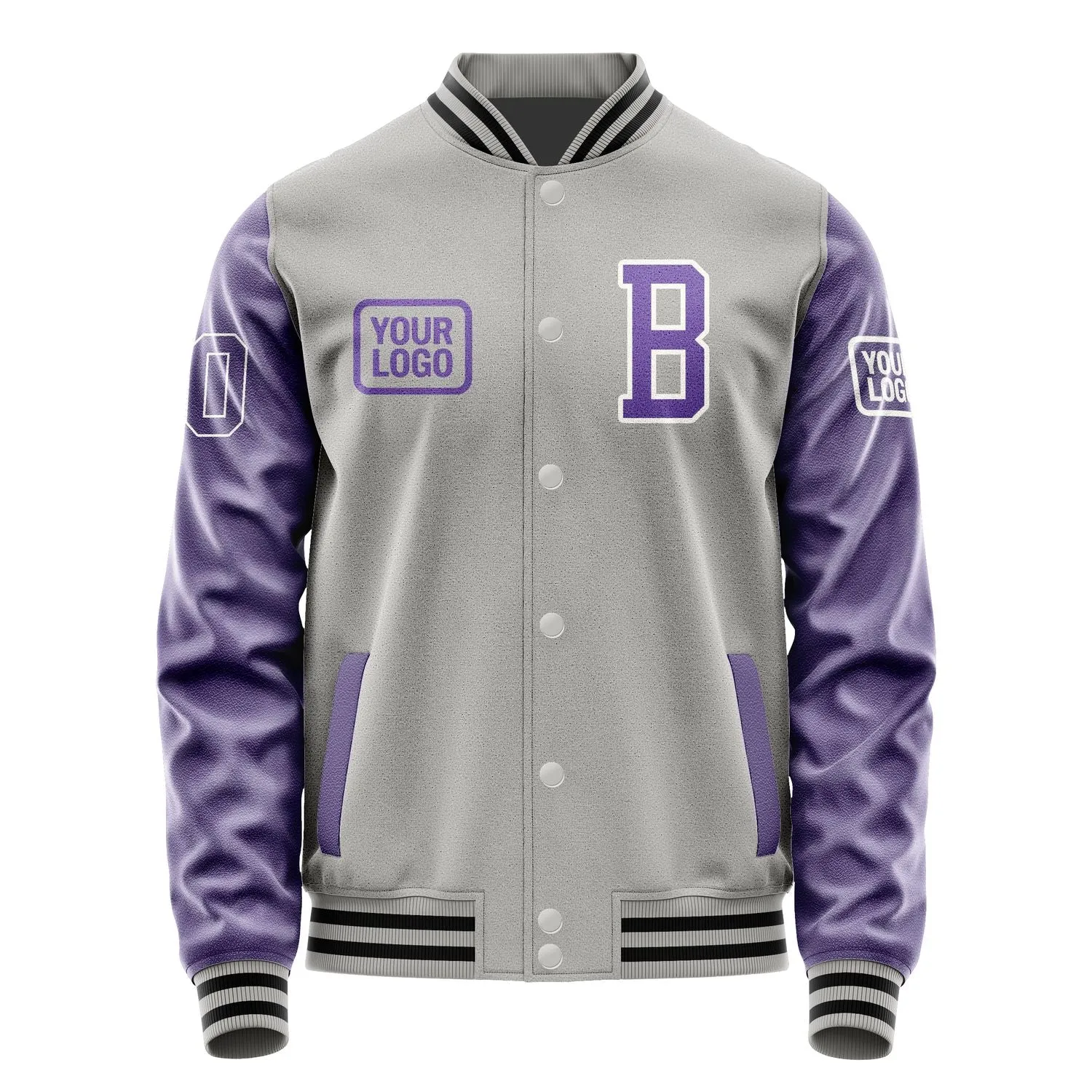 Custom Gray Light Purple Jacket