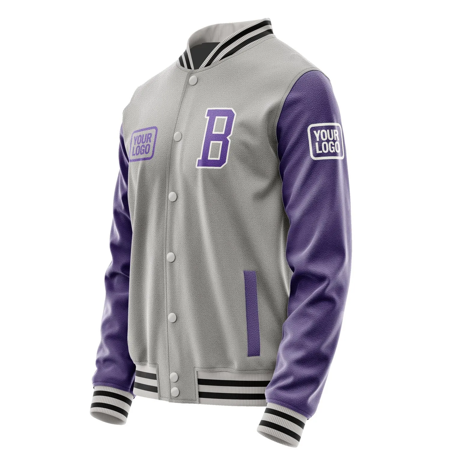 Custom Gray Light Purple Jacket