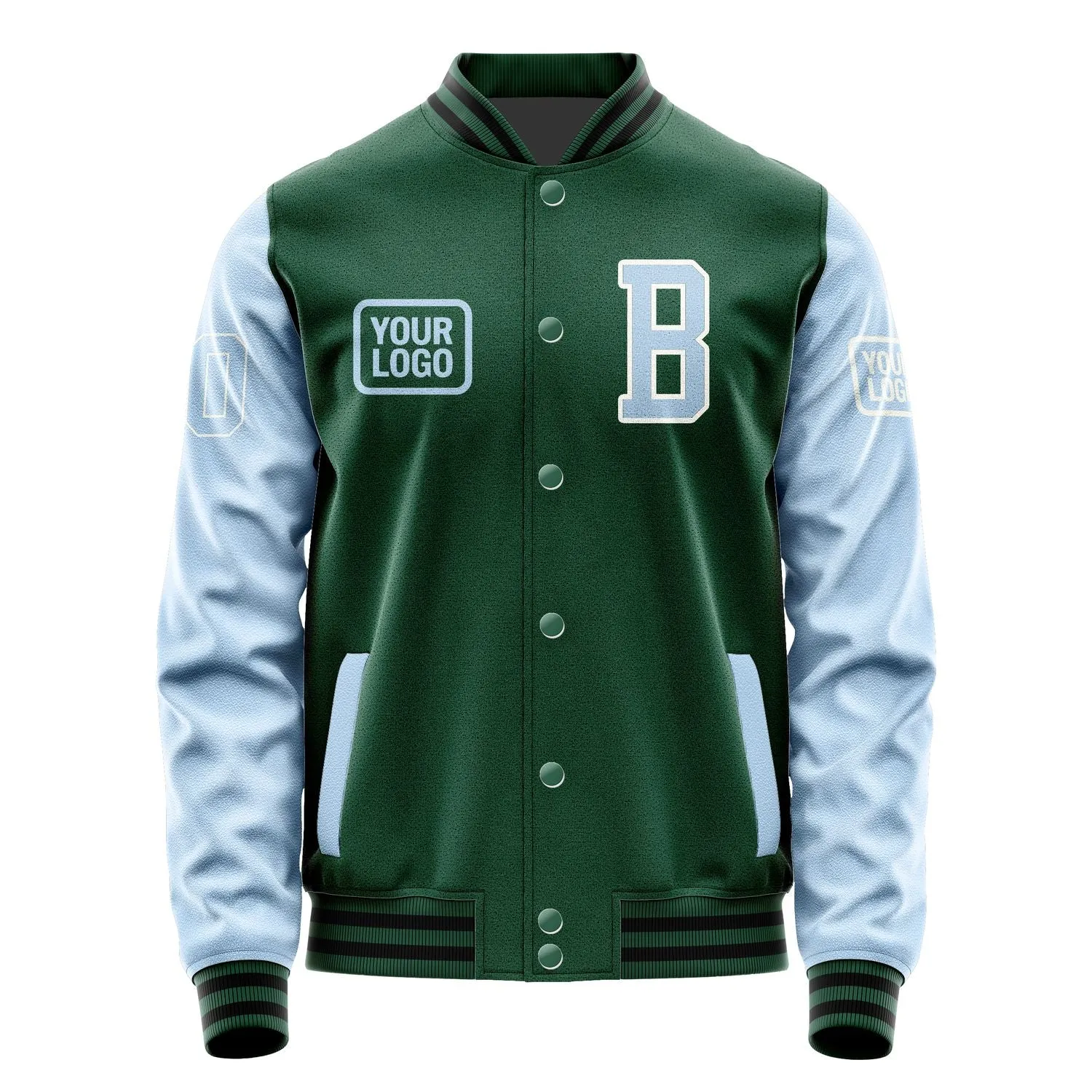 Custom Green Light Blue Jacket