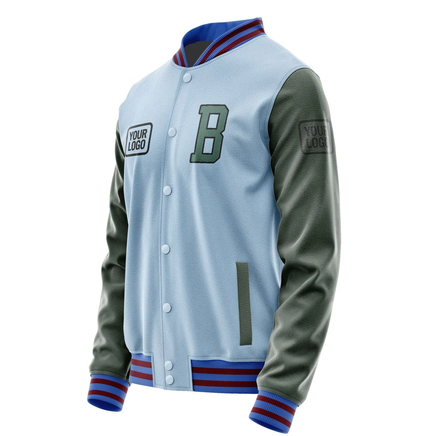 Custom Light Blue Blue Green Jacket