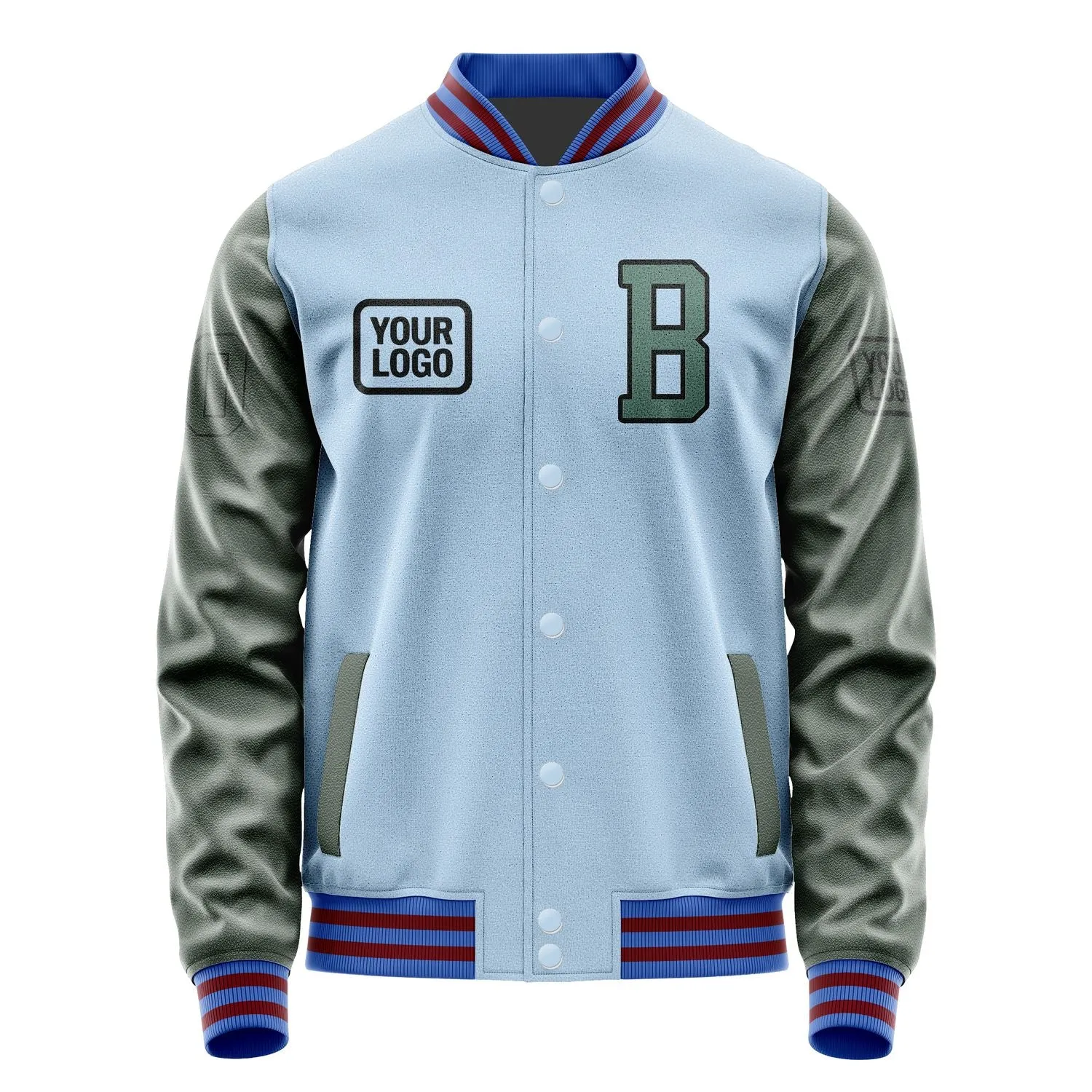 Custom Light Blue Blue Green Jacket