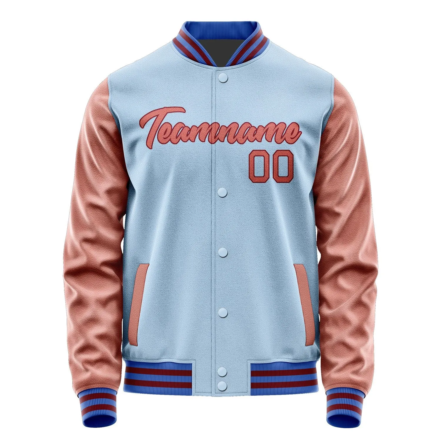 Custom Light Blue Copper Rose Jacket