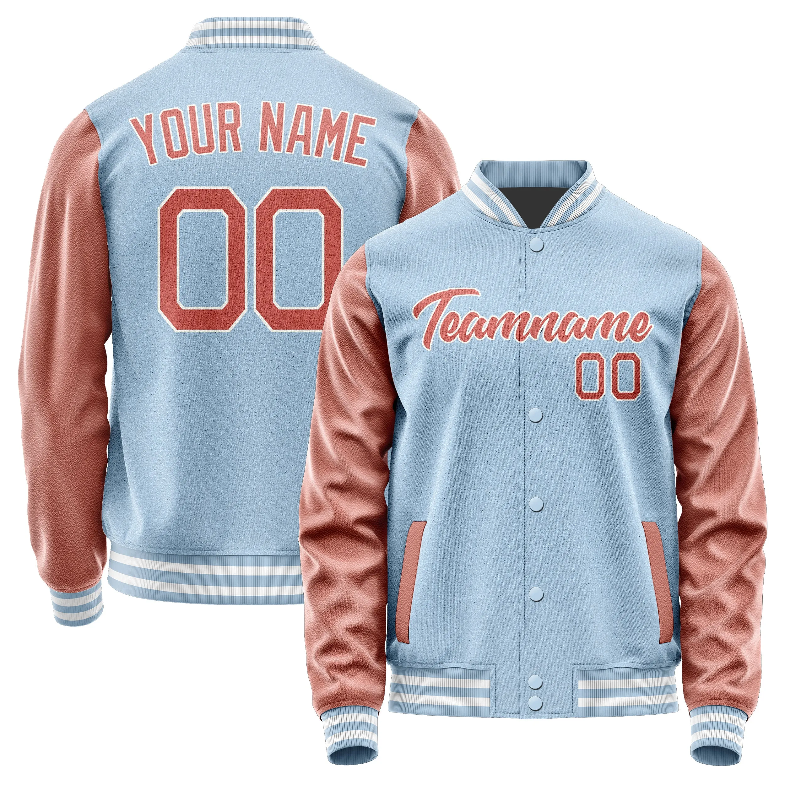 Custom Light Blue Copper Rose Jacket
