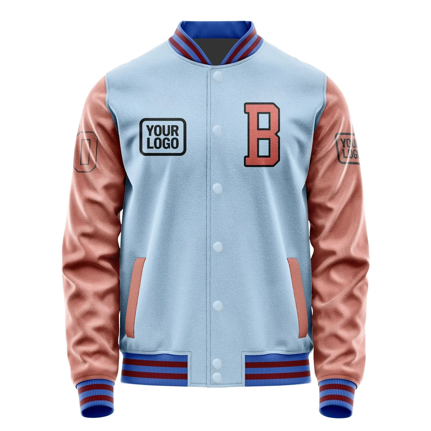 Custom Light Blue Copper Rose Jacket