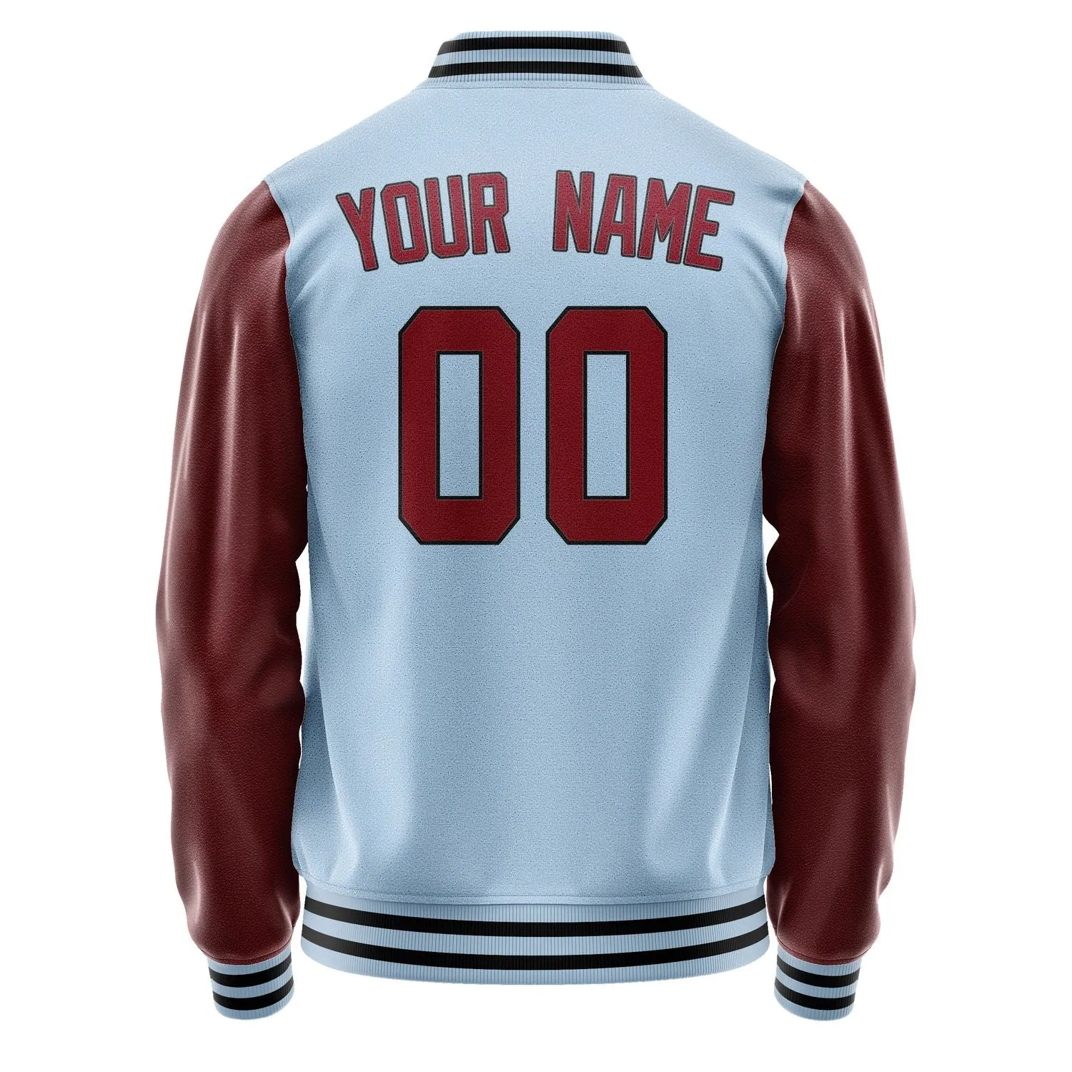 Custom Light Blue Crimson Red Jacket