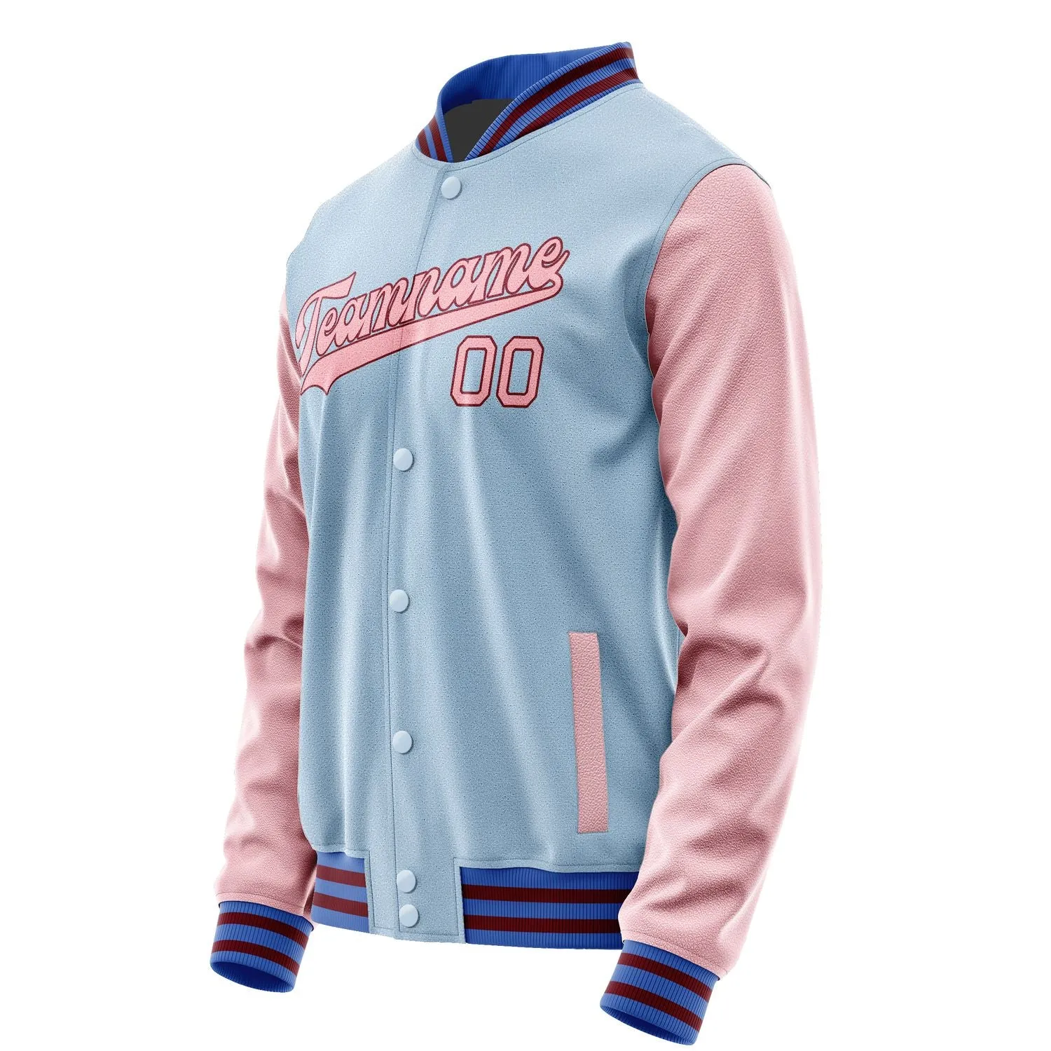 Custom Light Blue Light Pink Jacket