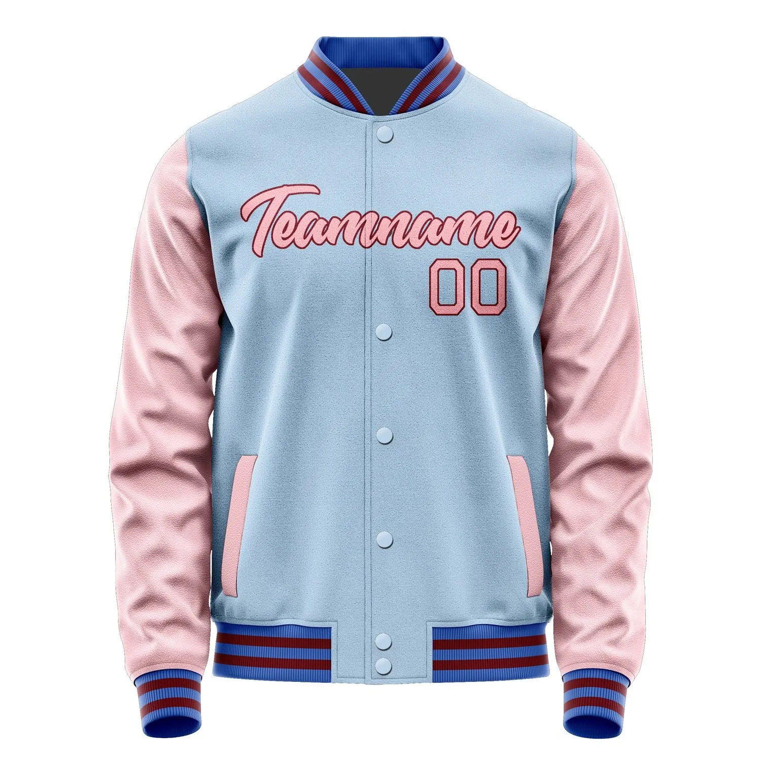 Custom Light Blue Light Pink Jacket