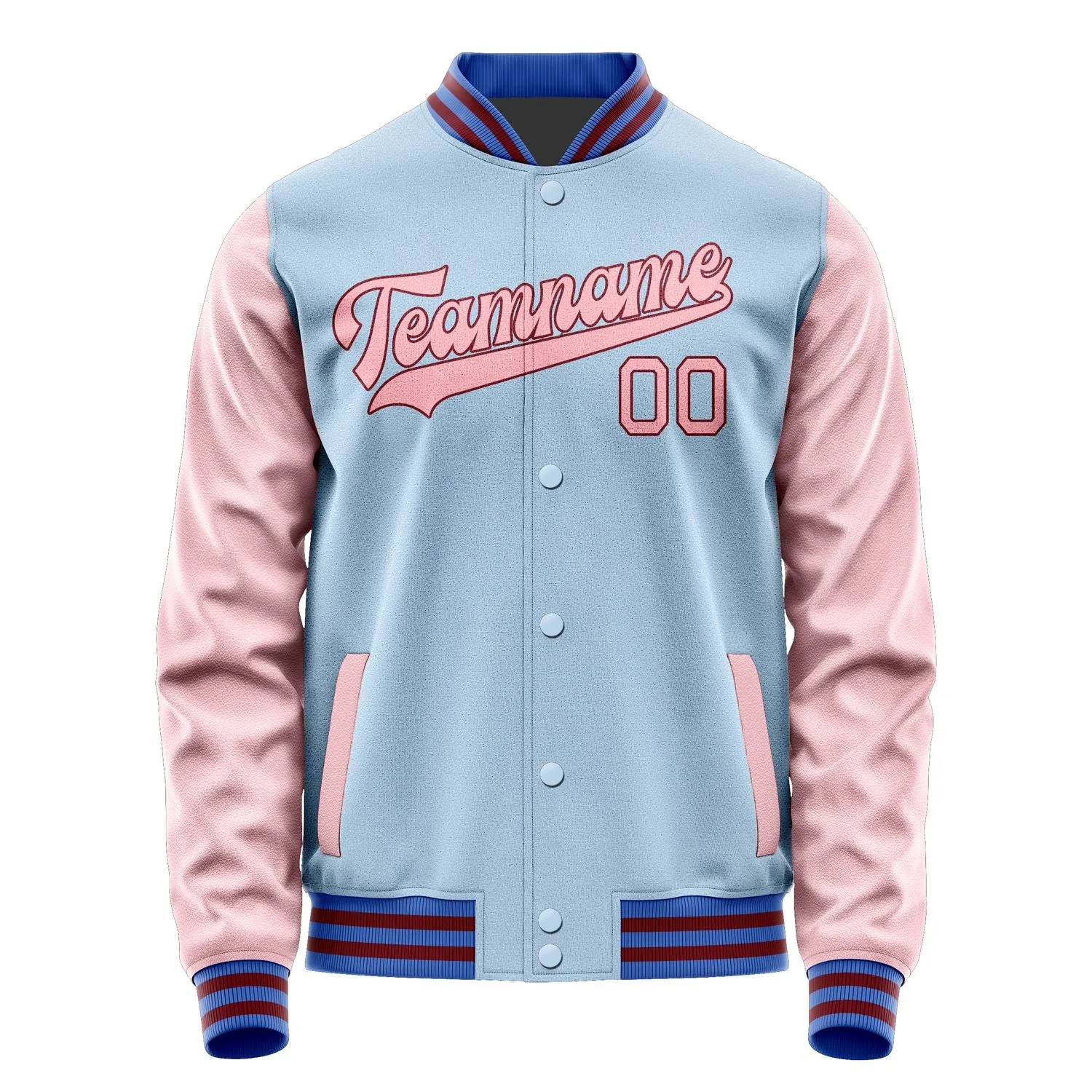 Custom Light Blue Light Pink Jacket