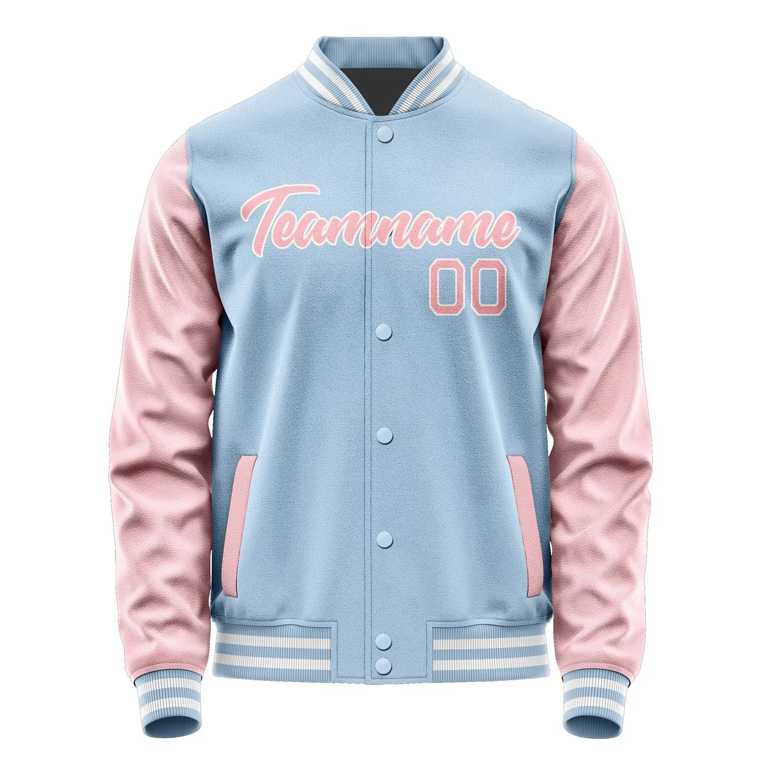 Custom Light Blue Light Pink Jacket