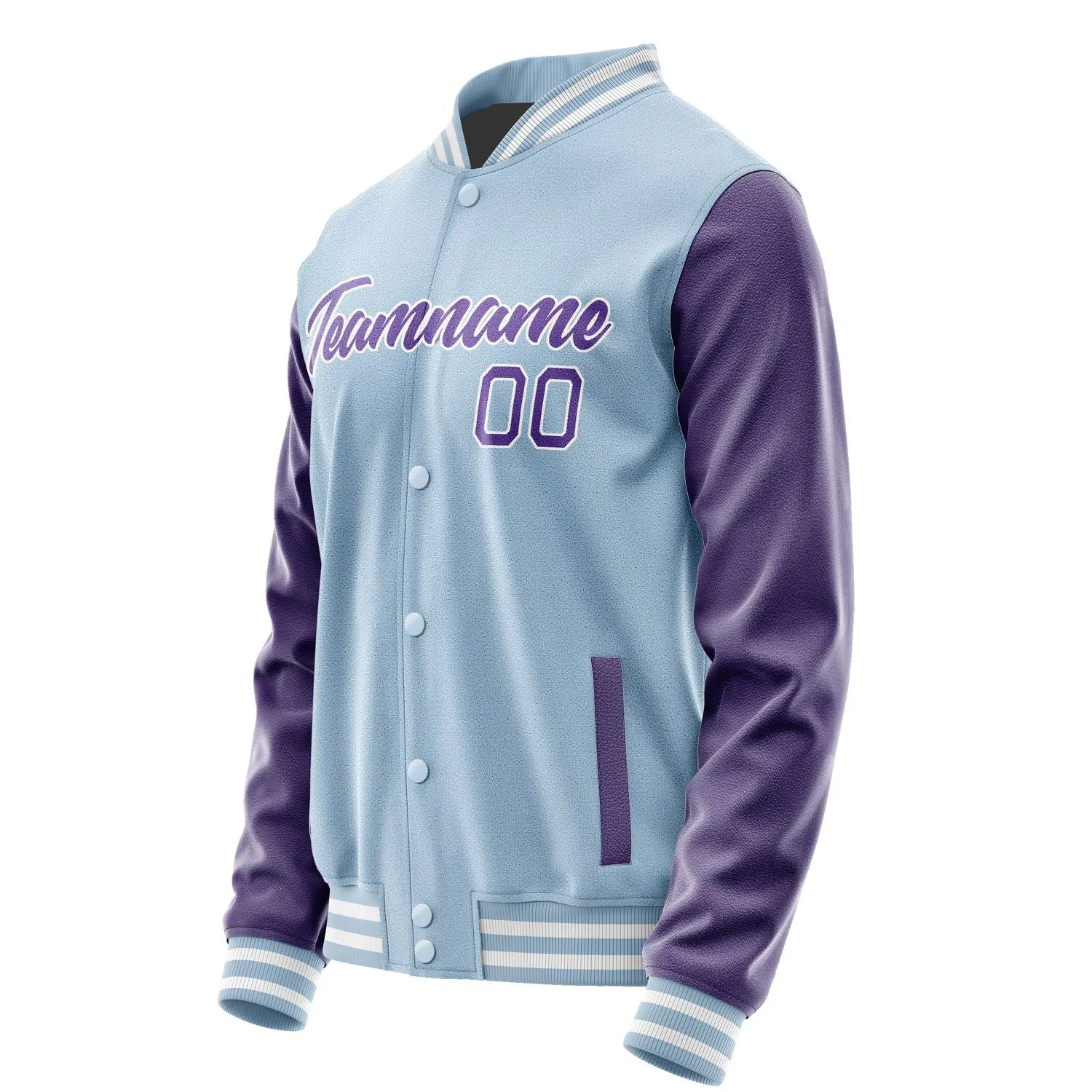Custom Light Blue Light Purple Jacket