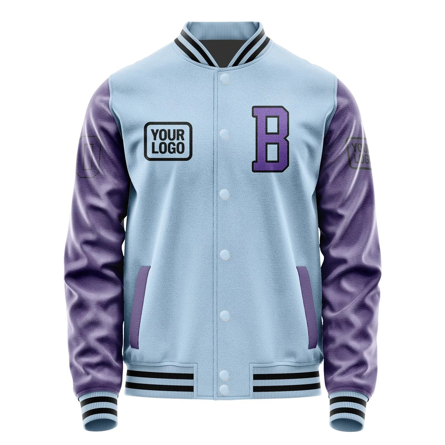 Custom Light Blue Light Purple Jacket