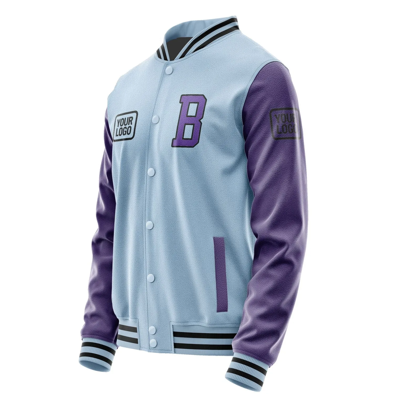 Custom Light Blue Light Purple Jacket