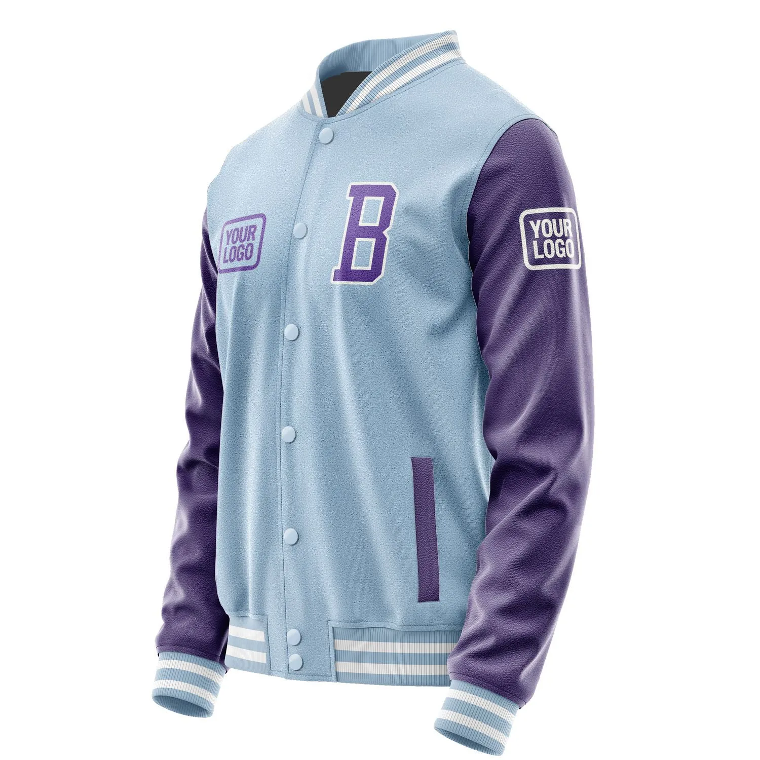 Custom Light Blue Light Purple Jacket