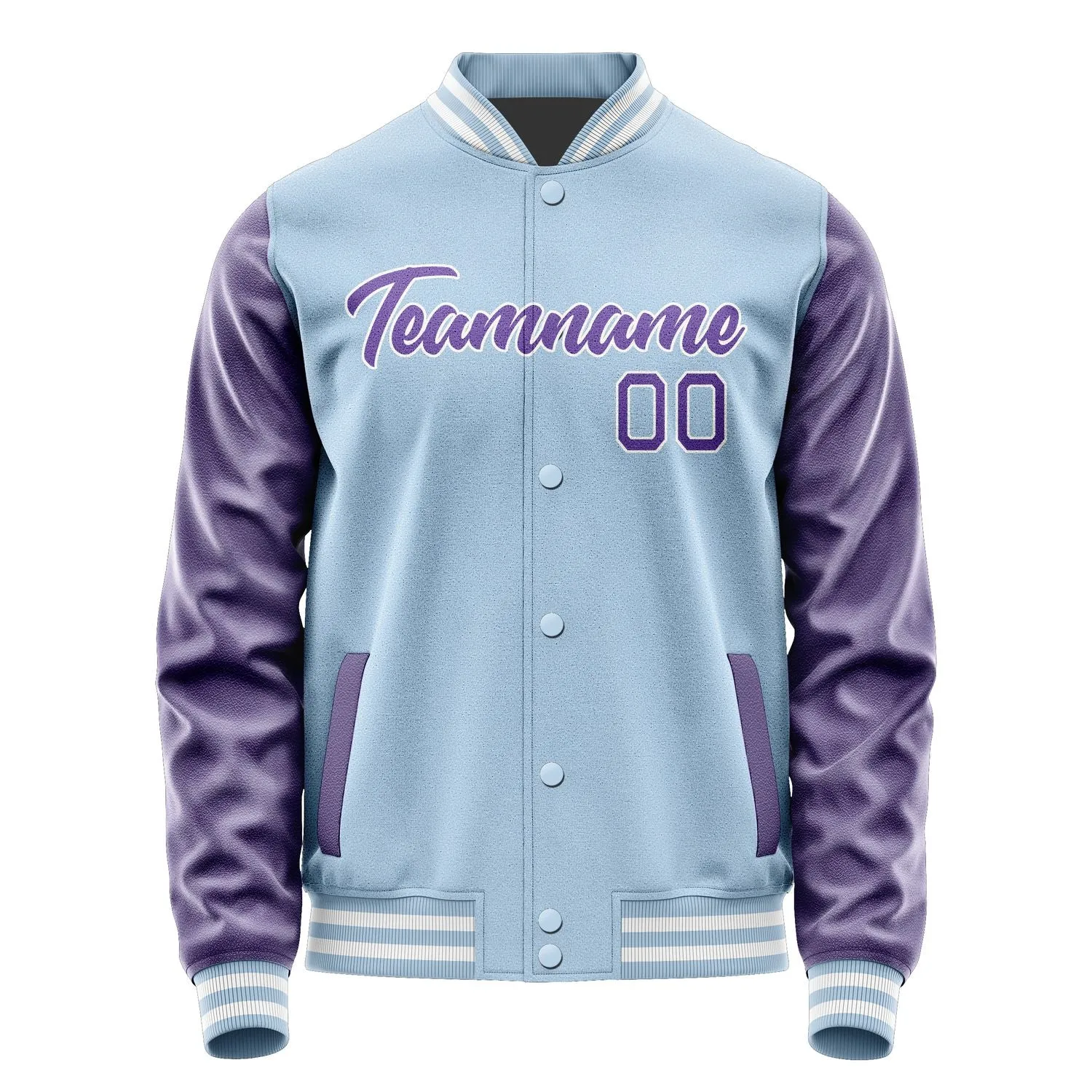 Custom Light Blue Light Purple Jacket