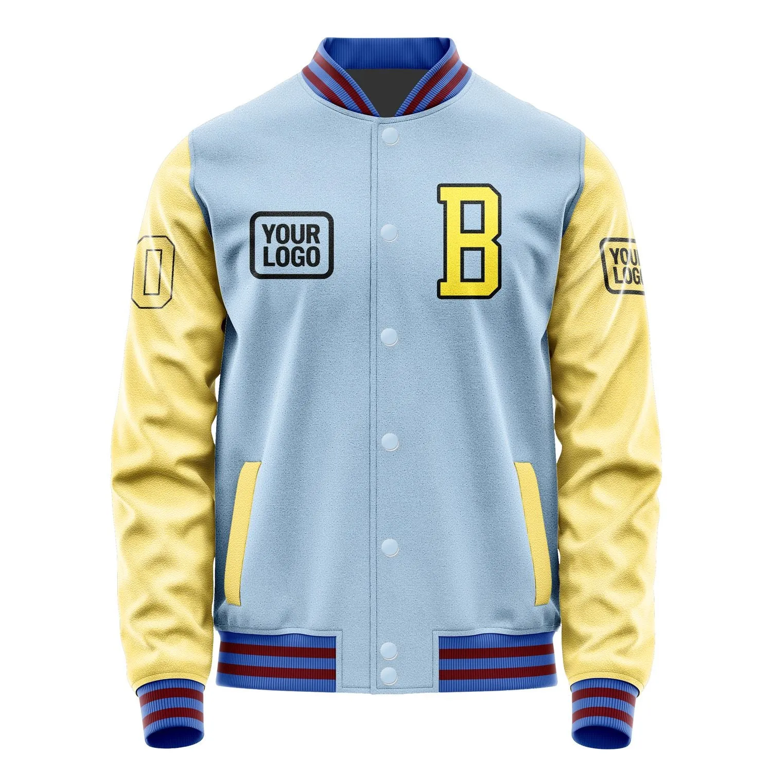 Custom Light Blue Light Yellow Jacket
