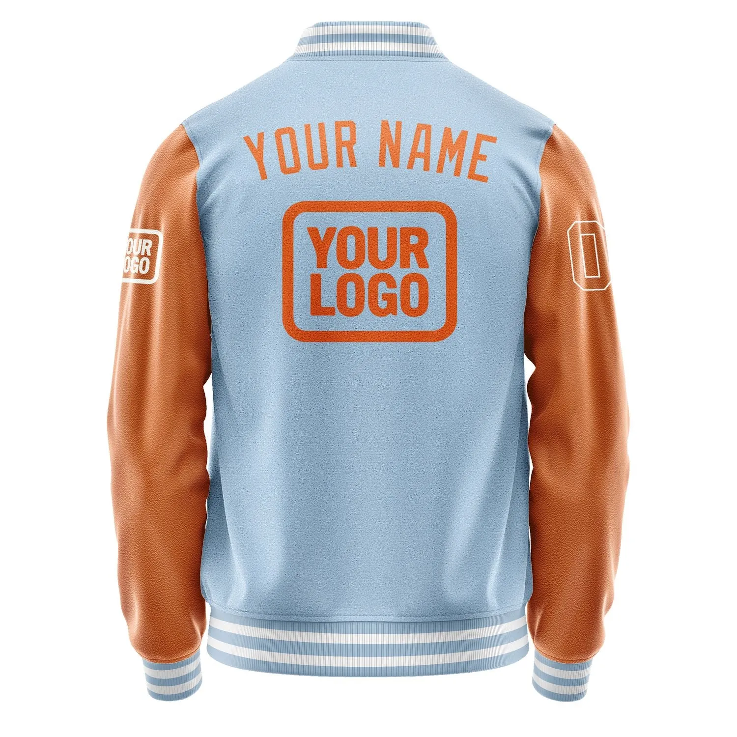 Custom Light Blue Orange Jacket