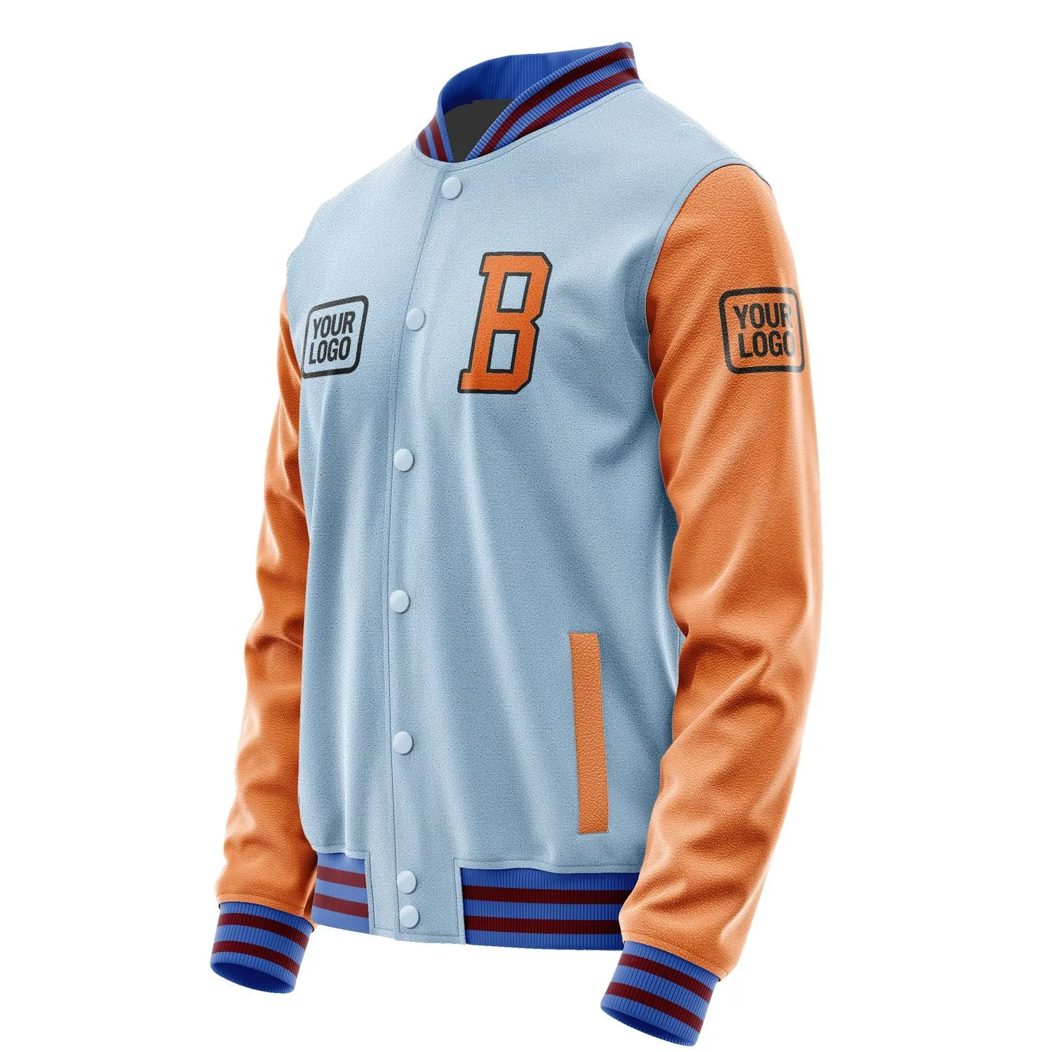 Custom Light Blue Orange Jacket