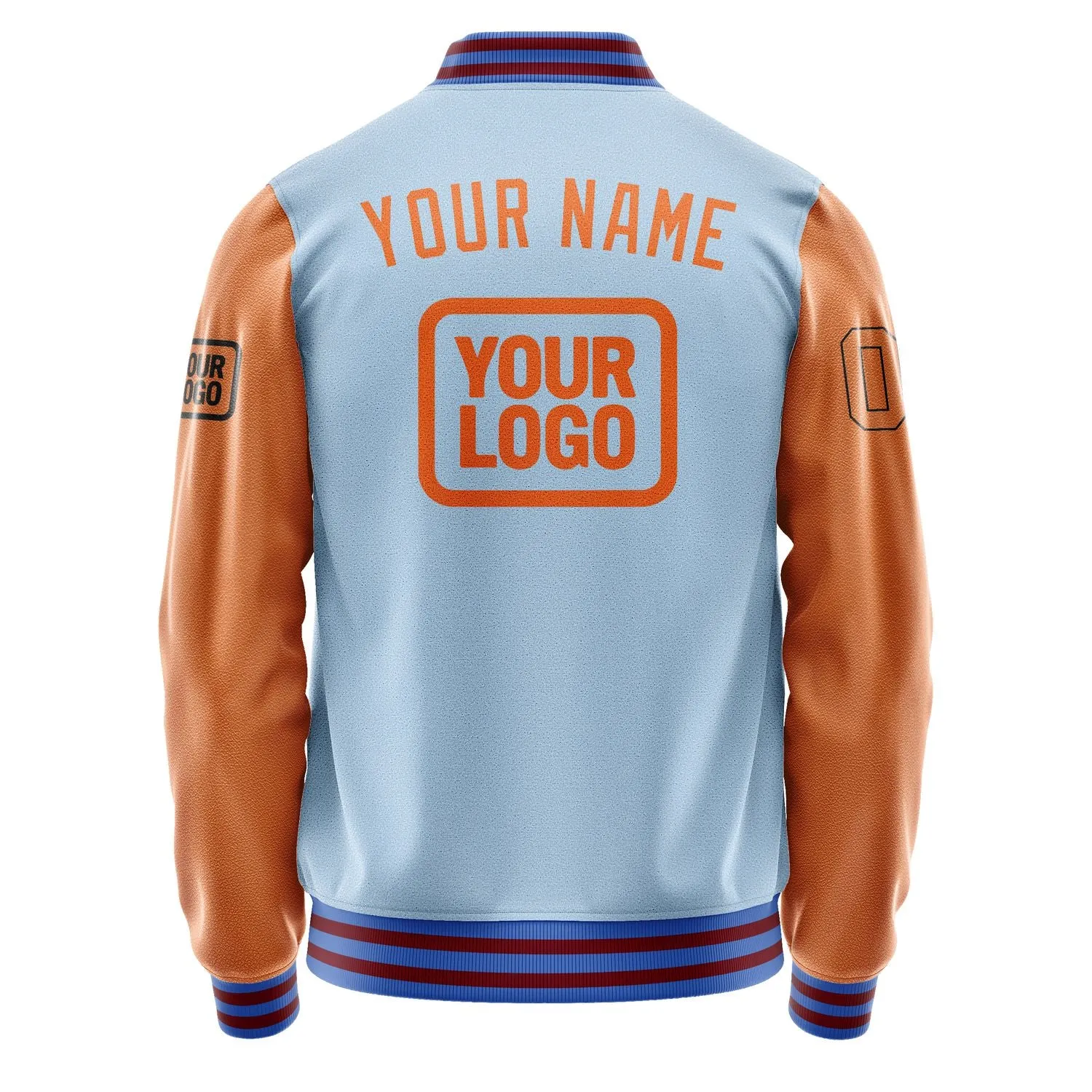 Custom Light Blue Orange Jacket