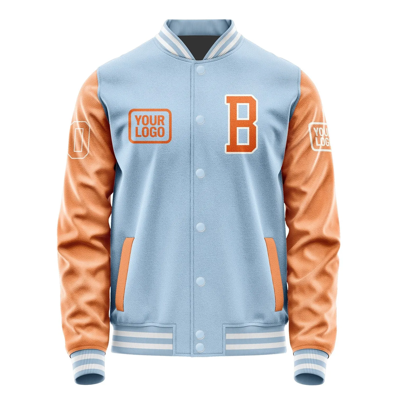 Custom Light Blue Orange Jacket
