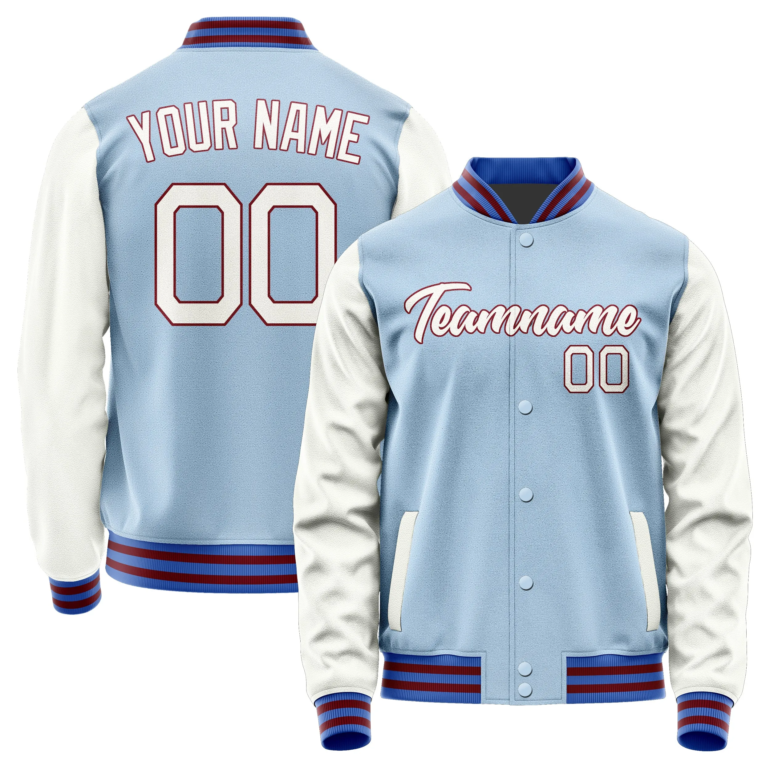 Custom Light Blue White Jacket