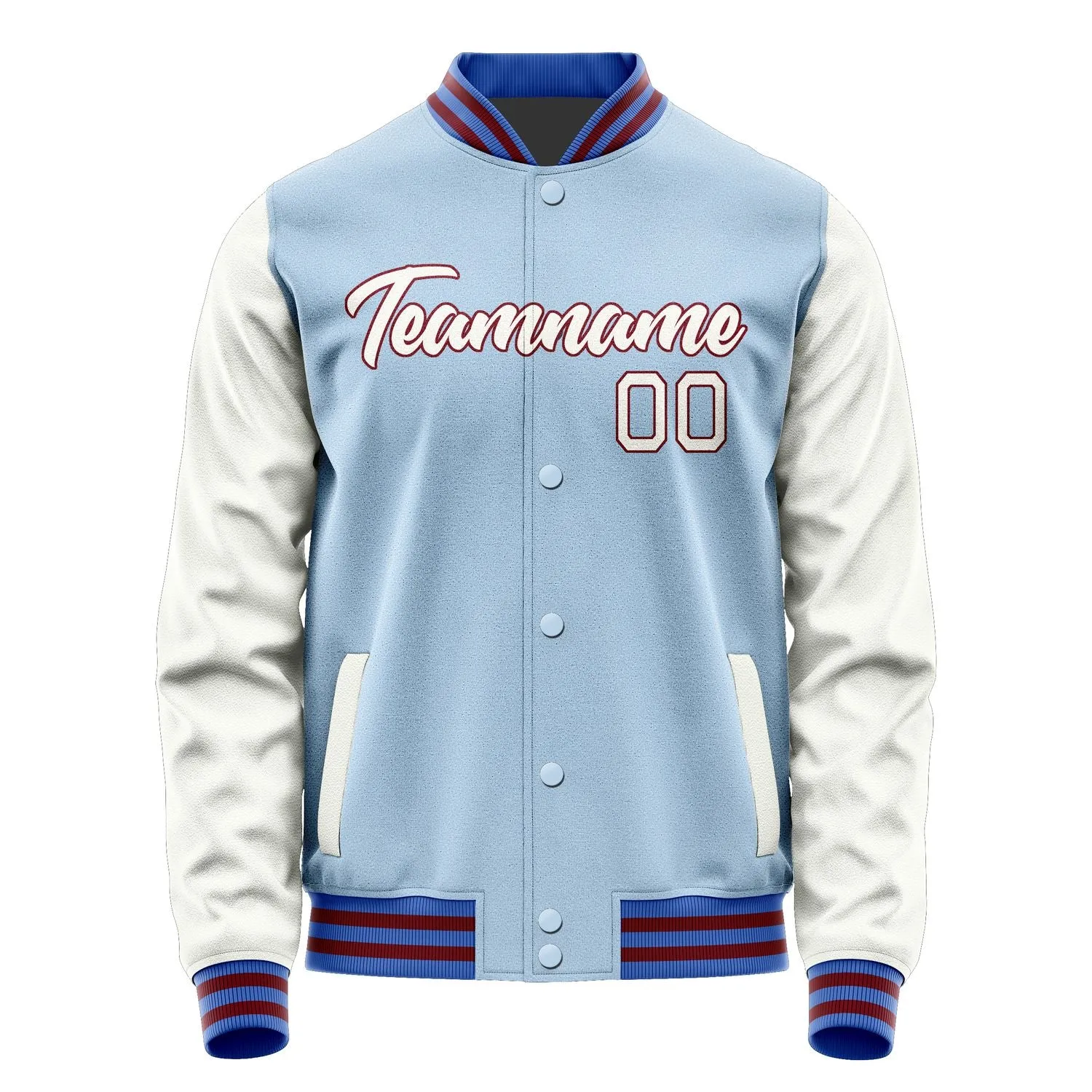 Custom Light Blue White Jacket