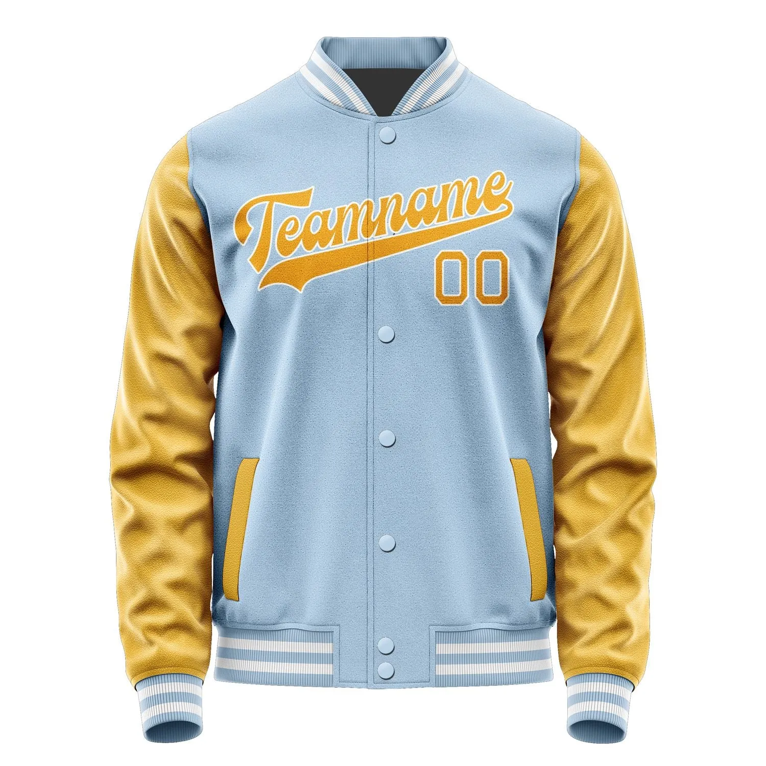 Custom Light Blue Yellow Jacket