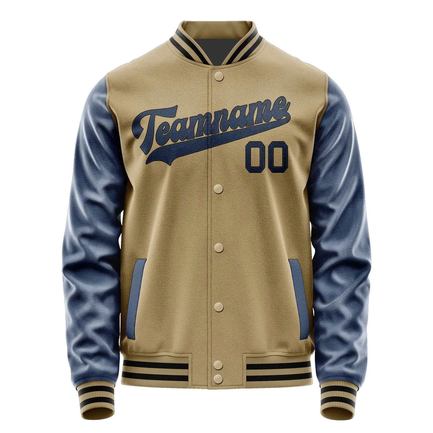 Custom Light Khaki Blue Jacket