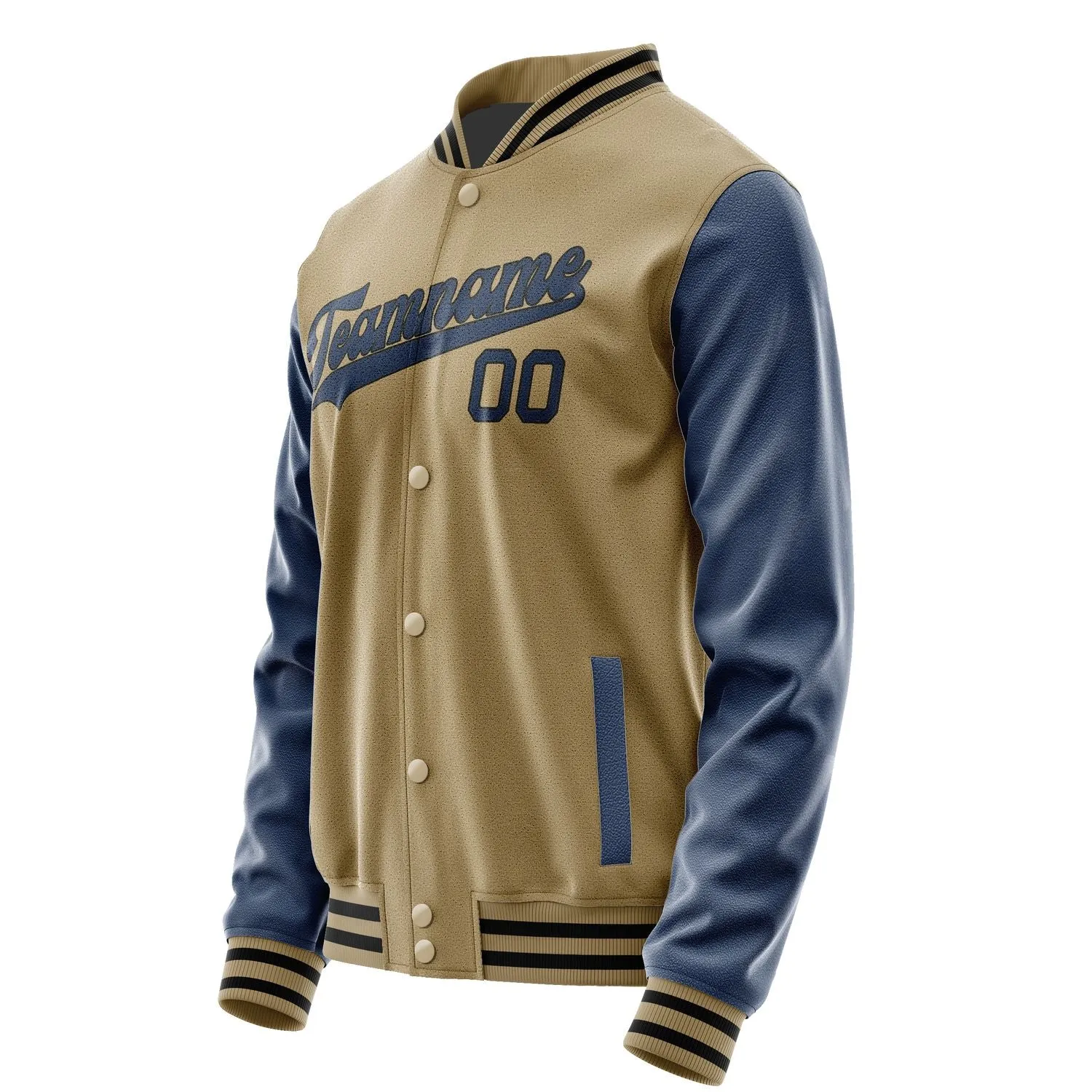 Custom Light Khaki Blue Jacket