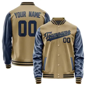Custom Light Khaki Blue Jacket