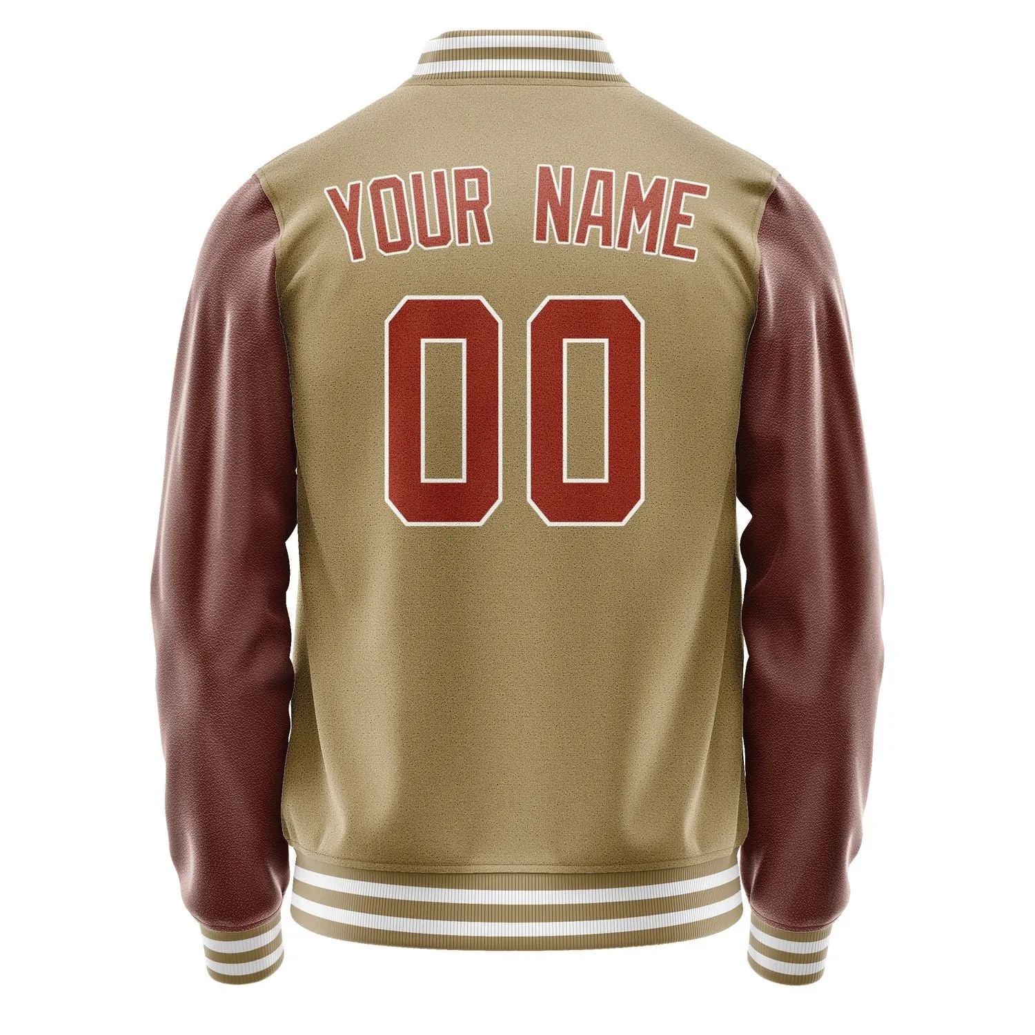 Custom Light Khaki Coral Red Jacket