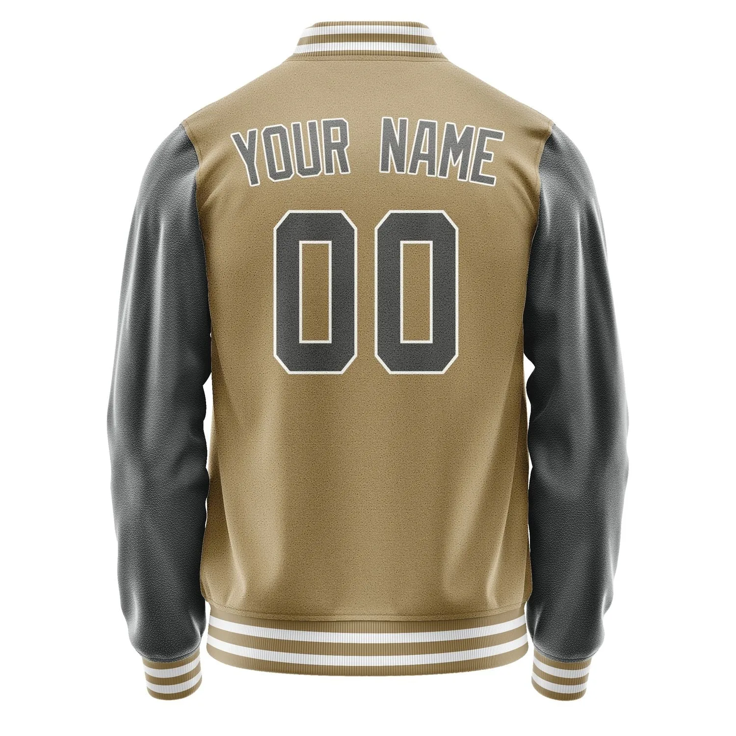 Custom Light Khaki Dark Grey Jacket