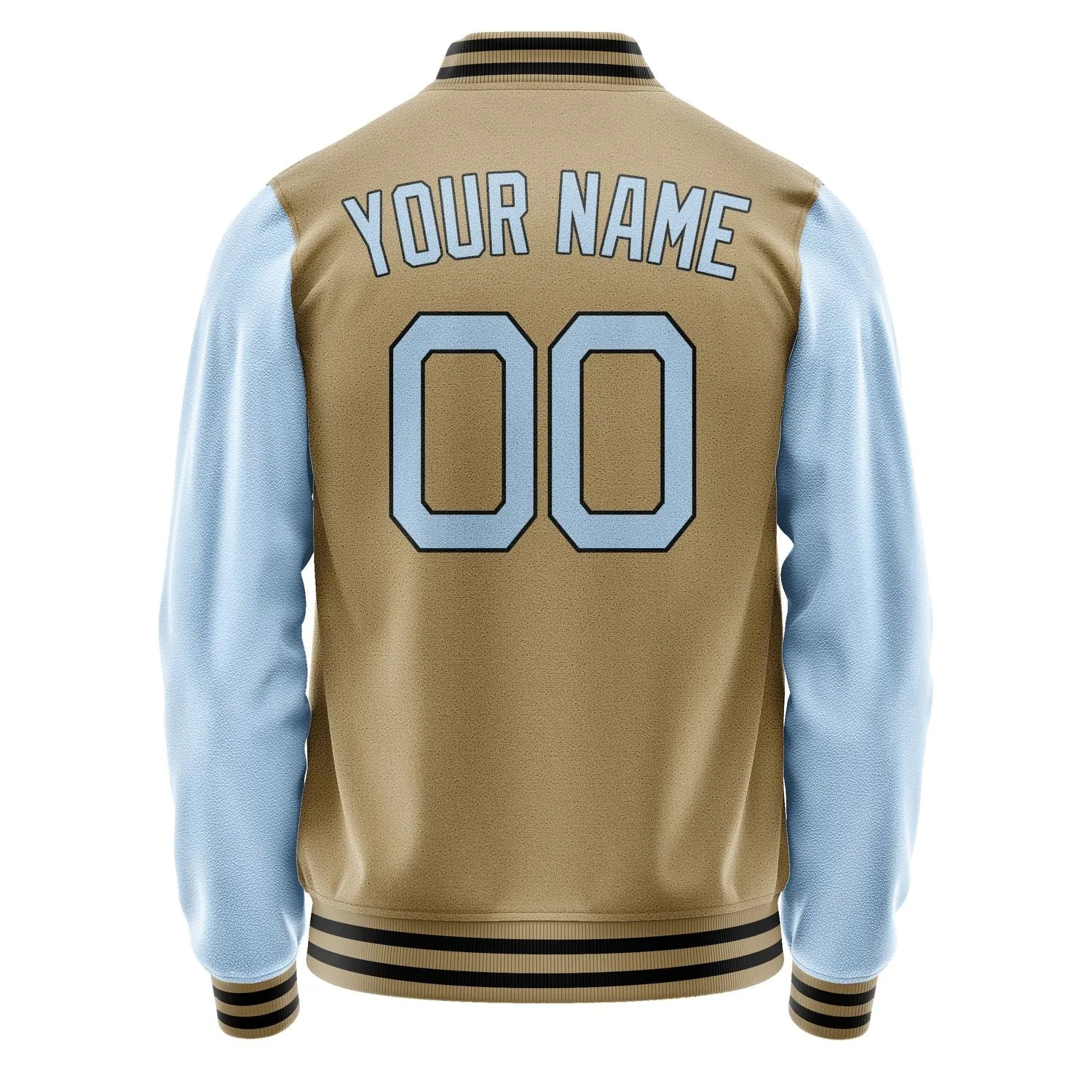 Custom Light Khaki Light Blue Jacket