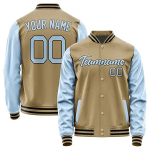 Custom Light Khaki Light Blue Jacket
