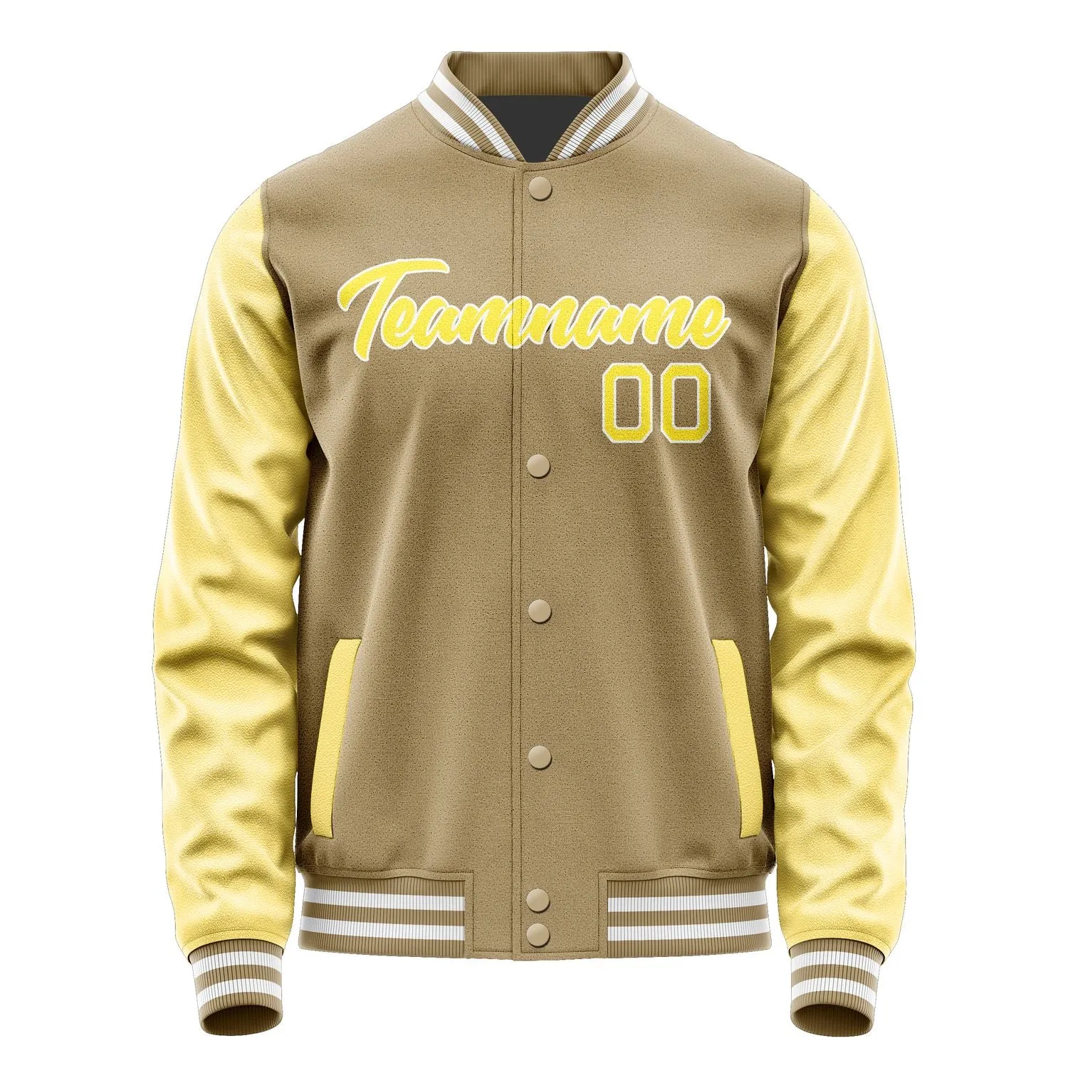 Custom Light Khaki Light Yellow Jacket