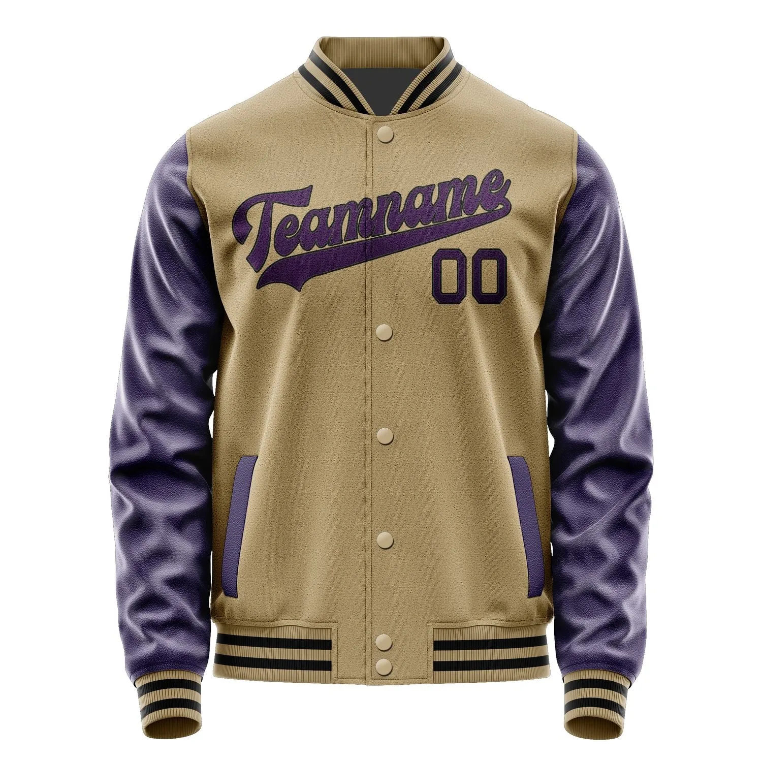 Custom Light Khaki Purple Jacket