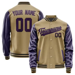 Custom Light Khaki Purple Jacket