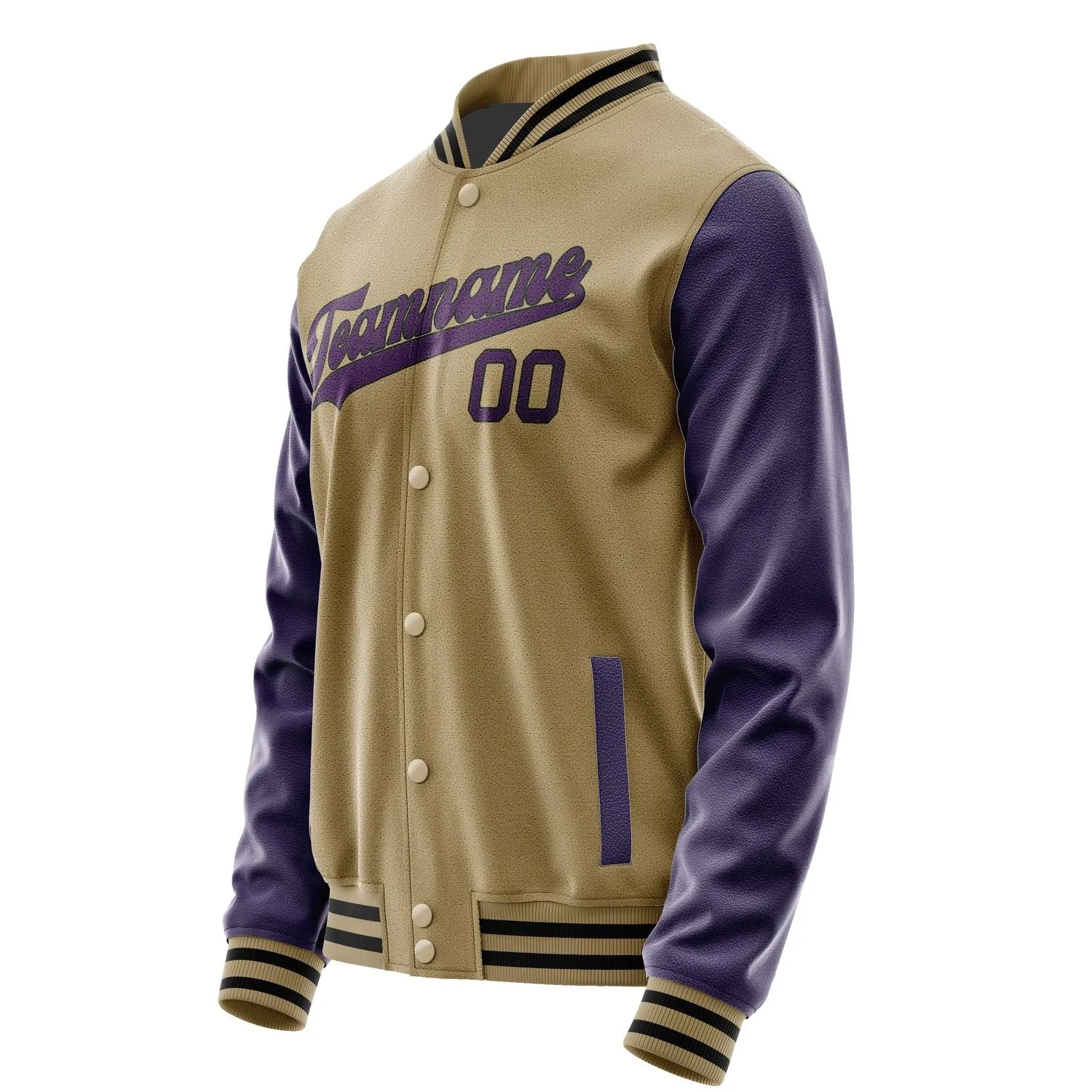 Custom Light Khaki Purple Jacket