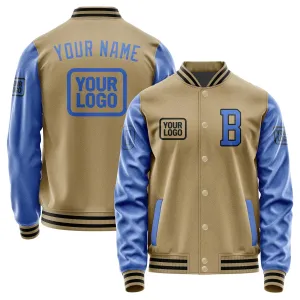 Custom Light Khaki Sky Blue Jacket