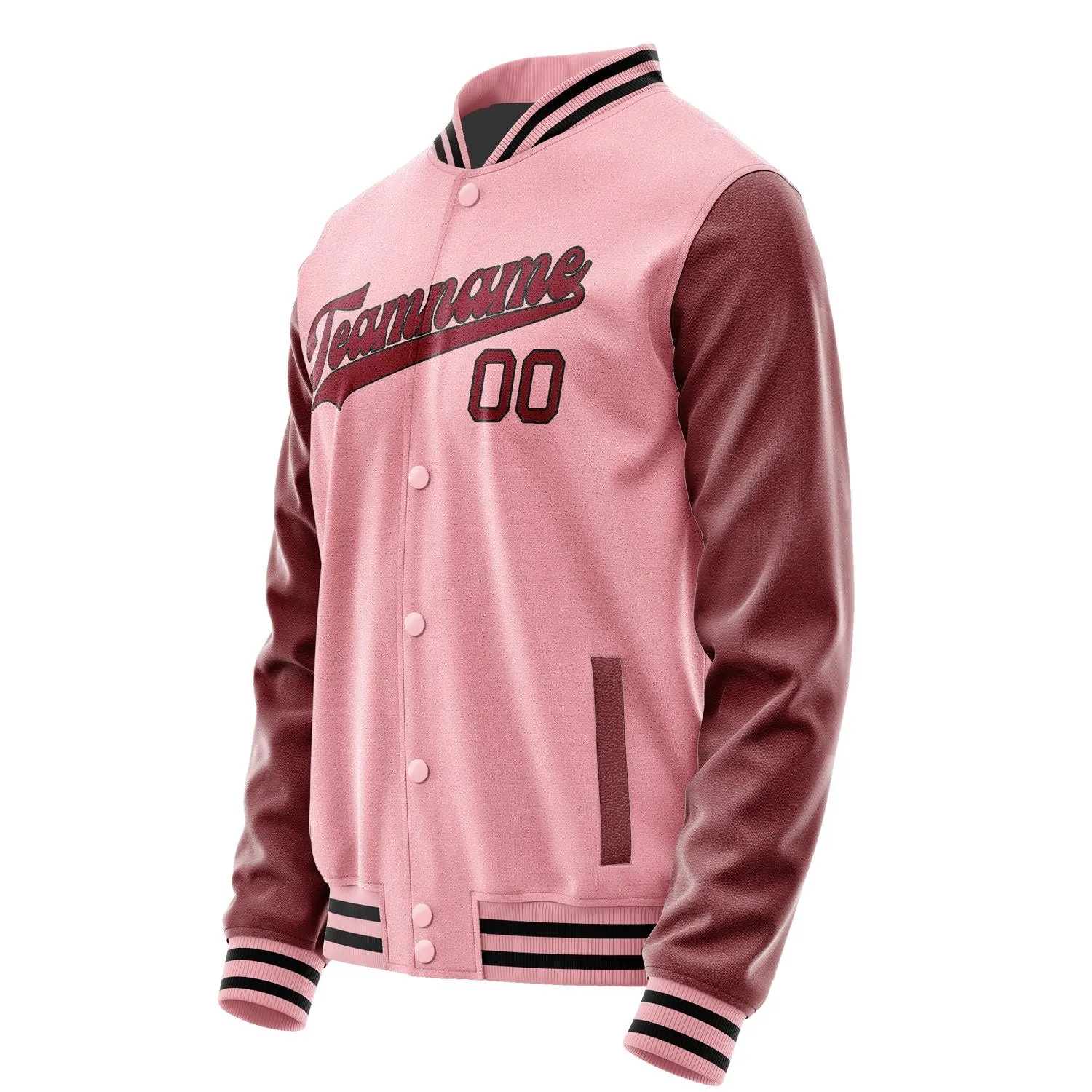 Custom Light Pink Crimson Red Jacket