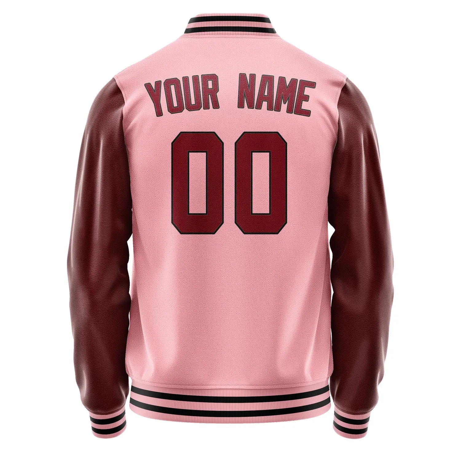 Custom Light Pink Crimson Red Jacket