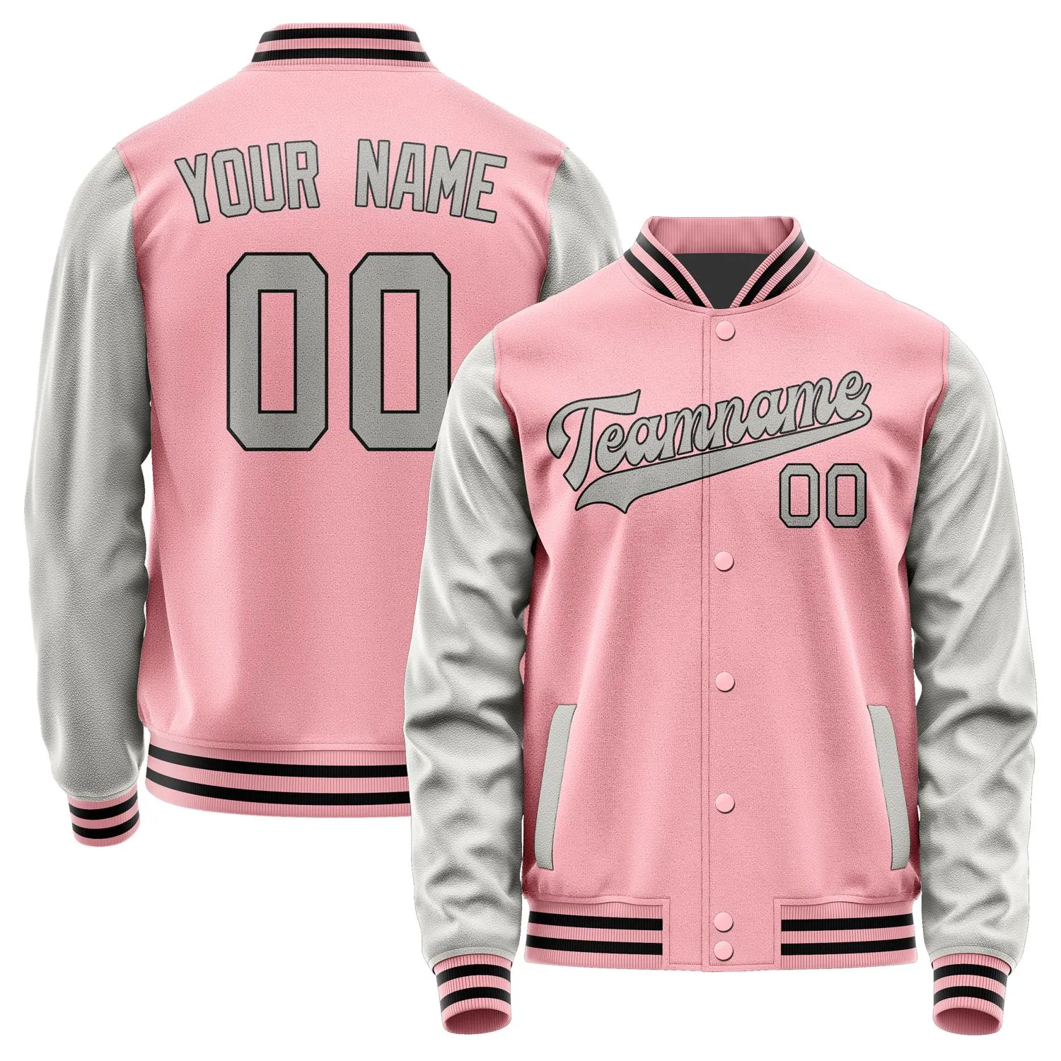 Custom Light Pink Gray Jacket